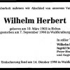 Herbert Wilhelm 1903-1998 Todesanzeige